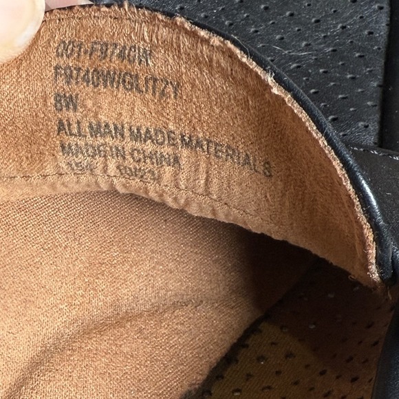 White Mountain Loafer Gunner Lug Sole Platform Black Leather Chunky Shoes 8 Wide - Picture 8 of 8